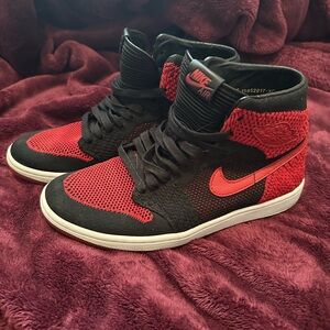 Nike Air Red and Black High-Top Sneakers